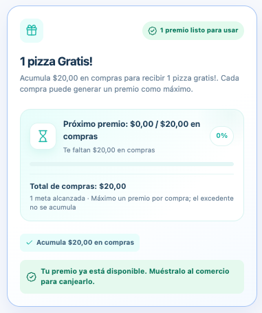 Programa real de Vuelve: una pizza gratis al acumular compras